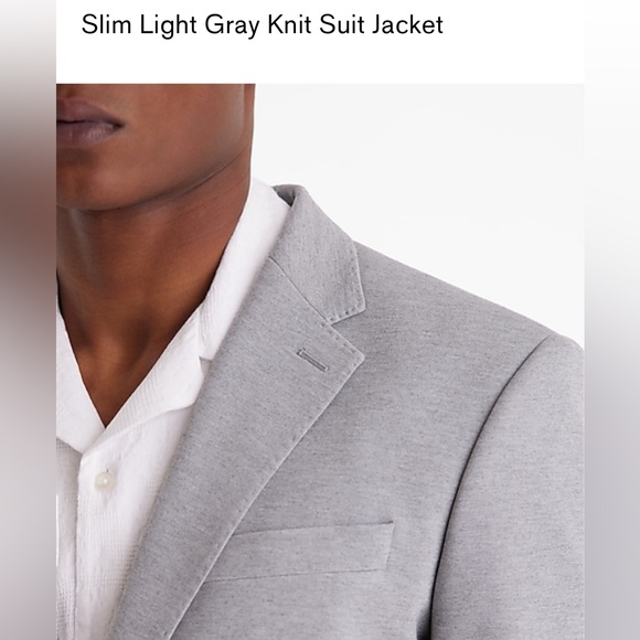 ✨EXPRESS✨ Slim Light Gray Knit Suit Jacket - Picture 5 of 10